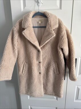saltwater LUXE Cream Teddy Coat with Notch Collar